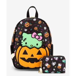 Her Universe Hello Kitty Zombie Glow-N-The-Dark Halloween Backpack & WALLET Set!